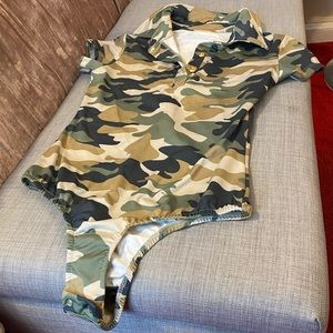 stretchy camo bodysuit